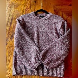 JCrew marbled maroon and white knit cotton Sweater/Bell Sleeves